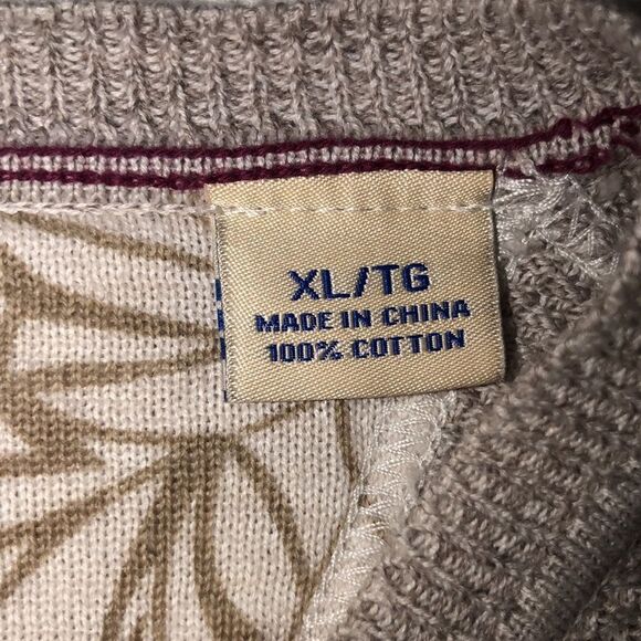 Tommy Bahama XL Beige V-Neck 💯Cotton Pullover Sweater - Picture 10 of 11